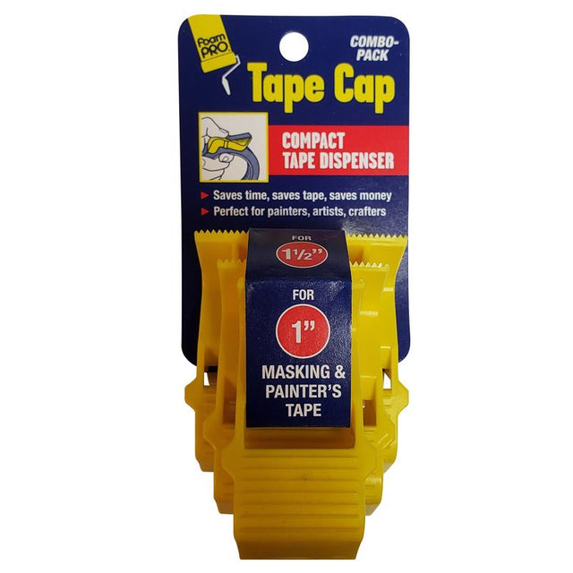 Foam Pro Tape Cap 1 and1.5 and 2 in. W Tape Dispenser 3 pk