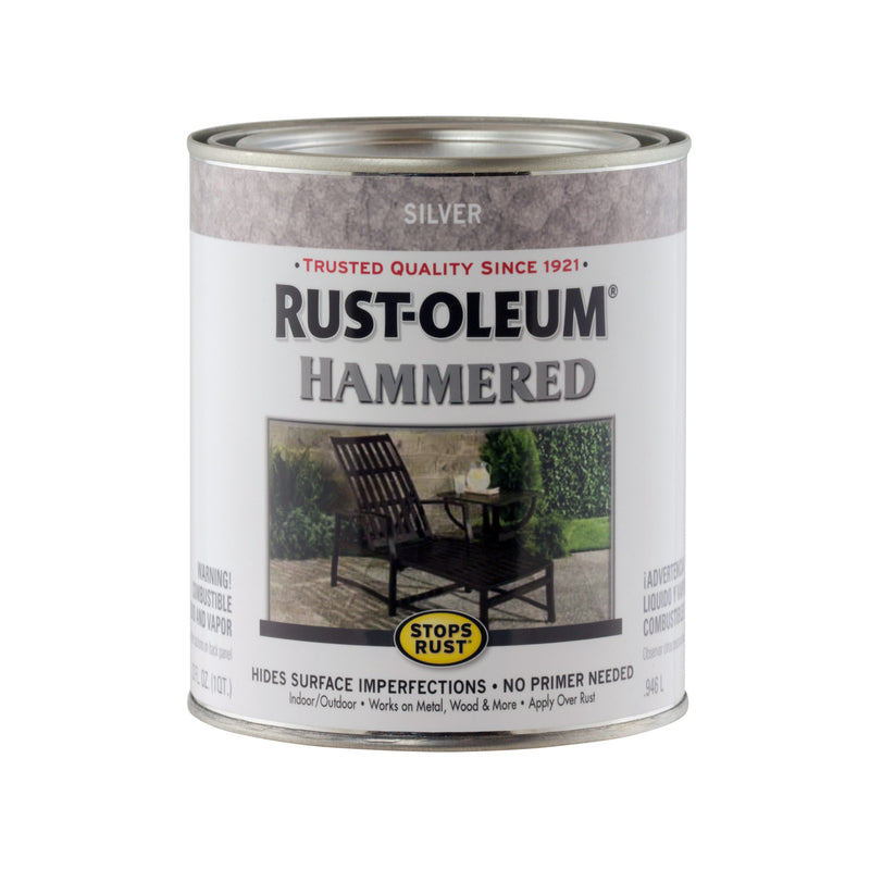 Rust-Oleum Stops Rust Indoor and Outdoor Hammered Silver Protective Paint 1 qt