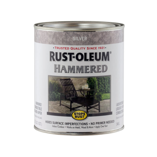 Rust-Oleum Stops Rust Indoor and Outdoor Hammered Silver Protective Paint 1 qt