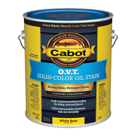 Cabot O.V.T. Low VOC Solid Tintable White Base Oil-Based Stain 1 gal
