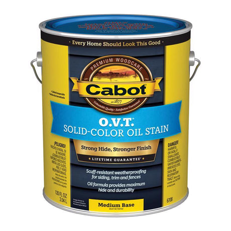Cabot O.V.T. Low VOC Solid Tintable Medium Base Oil-Based Stain 1 gal