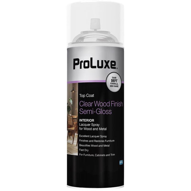 Proluxe Semi-Gloss Clear Oil-Based Wood Finish Lacquer Spray 12.25 oz