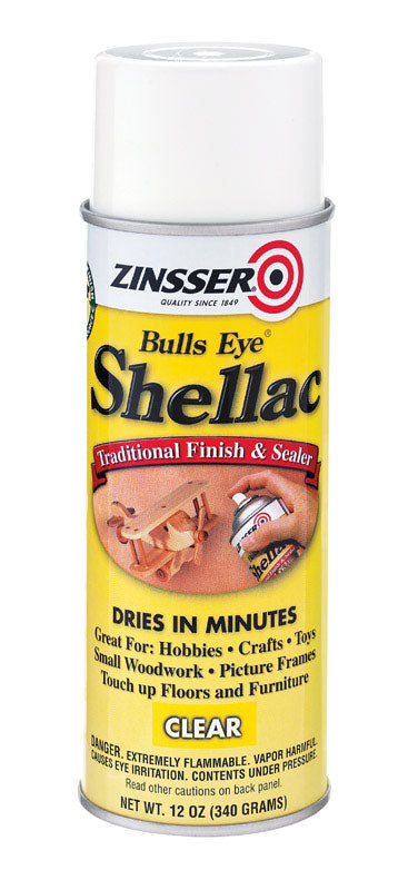 Zinsser Bulls Eye Semi-Gloss Clear Shellac-Based Finish and Sealer 12 oz
