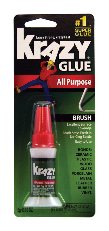 Krazy Glue Super Strength Cyanoacrylate All Purpose Brush On 0.18 oz