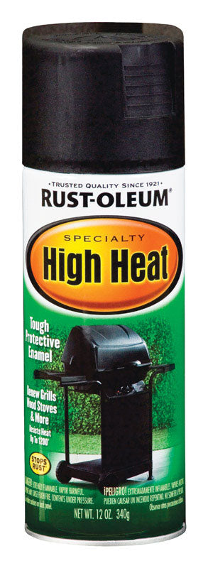 Rust-Oleum Specialty Satin Bar-B-Que Black High Heat Spray Paint 12 oz