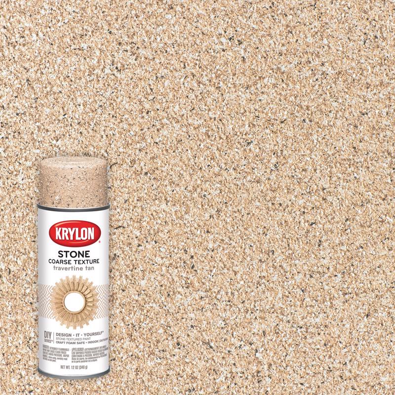 Krylon Stone Coarse Travertine Tan Texture Spray 12 oz