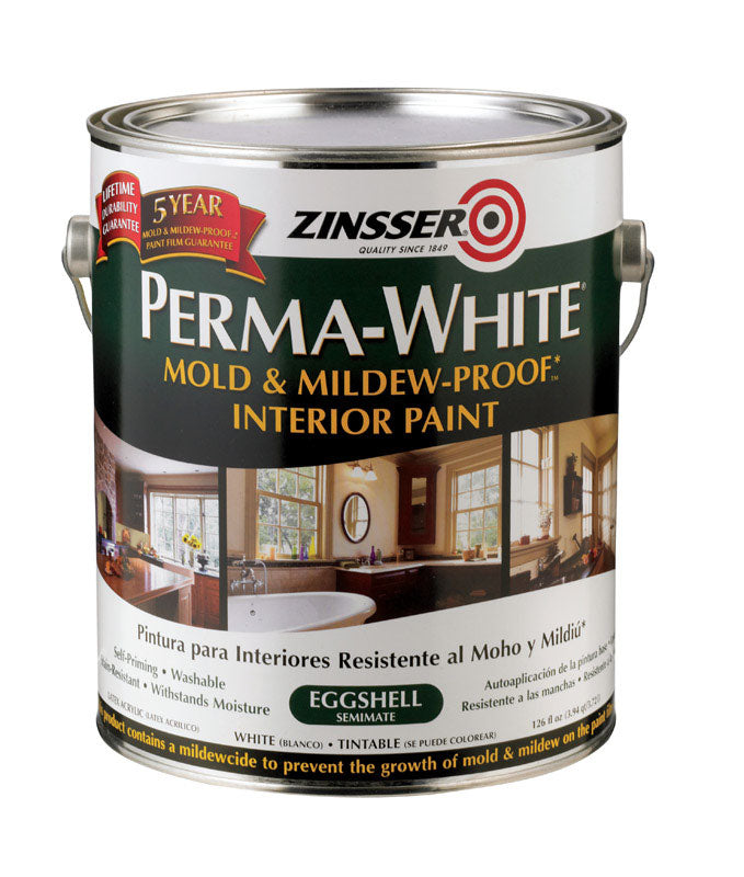 Zinsser Perma-White Eggshell White Water-Based Mold and Mildew-Proof Paint Interior 1 gal