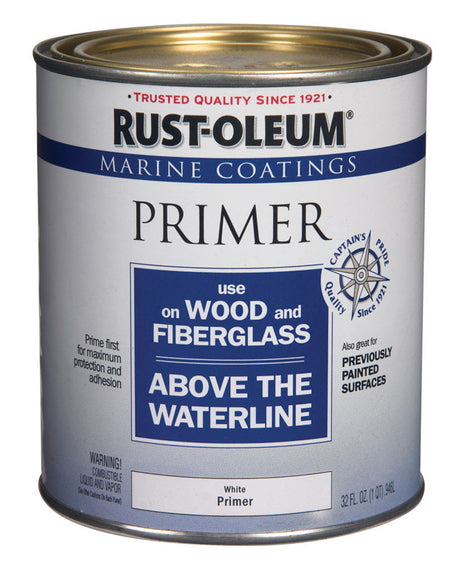 Rust-Oleum Marine Coatings  Wood & Fiberglass White Primer 1 qt