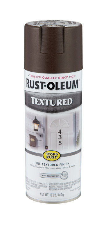 Rust-Oleum Stops Rust Textured Dark Brown Spray Paint 12 oz