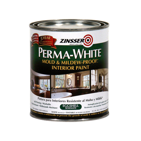 Zinsser Perma-White Eggshell White Water-Based Mold and Mildew-Proof Paint Interior 1 qt