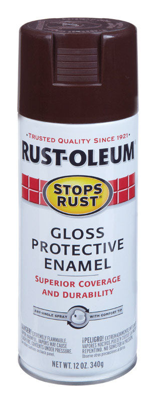 Rust-Oleum Stops Rust Gloss Kona Brown Spray Paint 12 oz