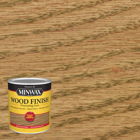 Minwax Wood Finish Semi-Transparent Weathered Oak Oil-Based Penetrating Wood Stain 1 qt
