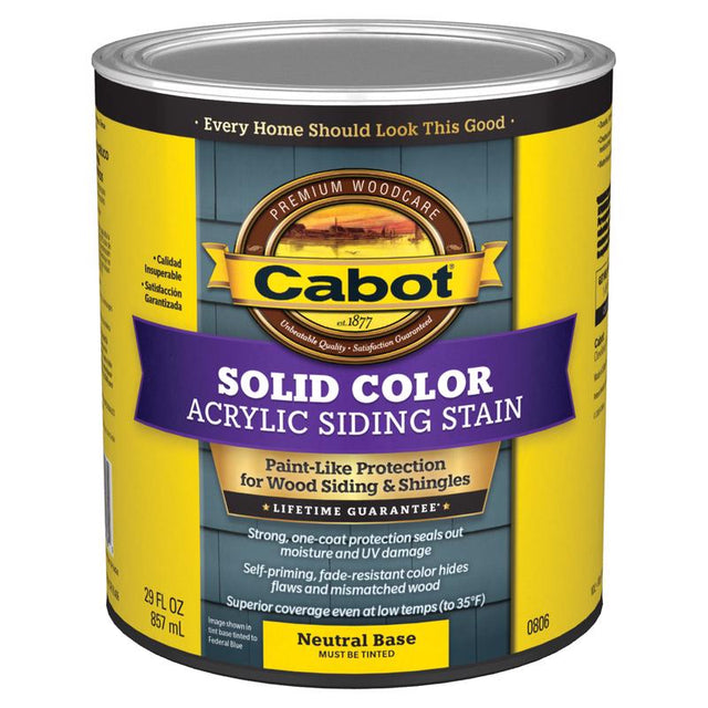 Cabot Solid Color Acrylic Siding Solid Tintable Neutral Base Acrylic Siding Stain 1 qt