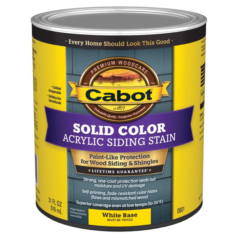 Cabot Solid Color Acrylic Siding Solid Tintable White Base Acrylic Siding Stain 1 qt