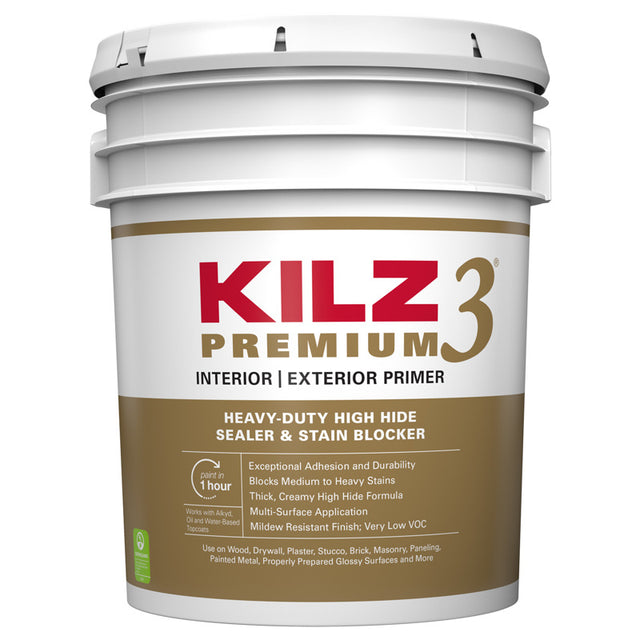 KILZ Premium White Flat Water-Based Stain Blocking Primer 5 gal