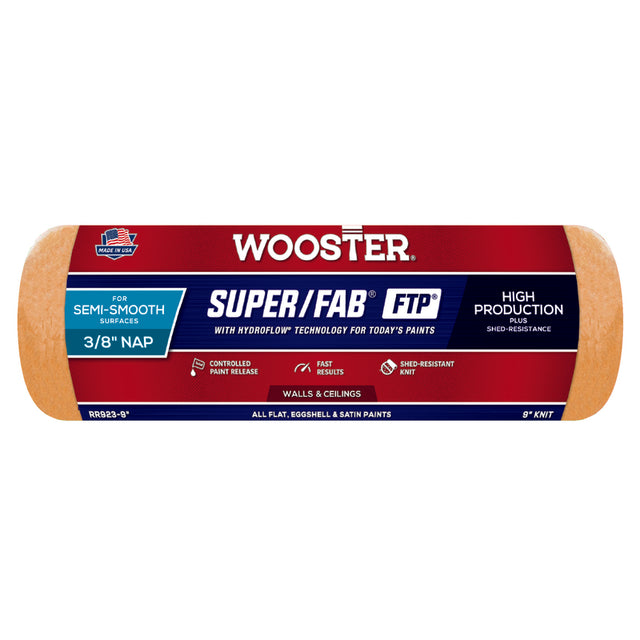 Wooster Super/Fab Fabric 9 in. W X 3/8 in. Paint Roller Cover 1 pk