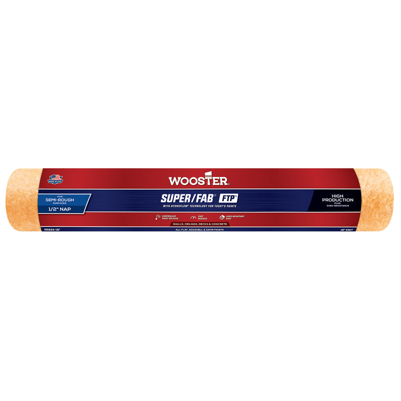 Wooster Super/Fab Fabric 18 in. W X 1/2 in. Paint Roller Cover 1 pk