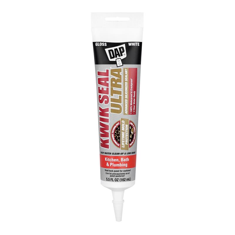 DAP Kwik Seal Ultra White Siliconized Acrylic Kitchen and Bath Sealant 5.5 oz