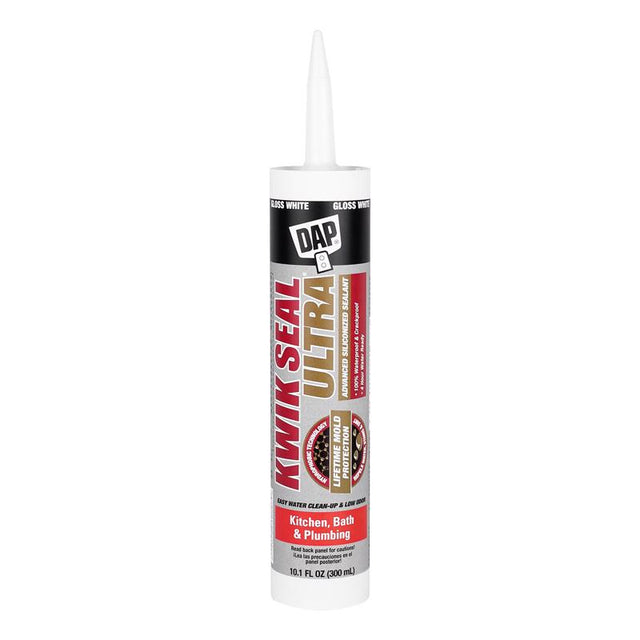 DAP Kwik Seal Ultra White Siliconized Acrylic Kitchen and Bath Sealant 10.1 oz