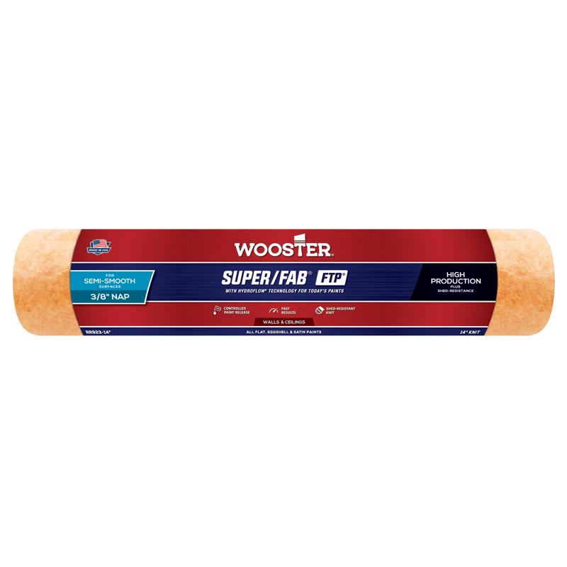 Wooster Super/Fab FTP Synthetic Blend 14 in. W X 3/8 in. Regular Paint Roller Cover 1 pk