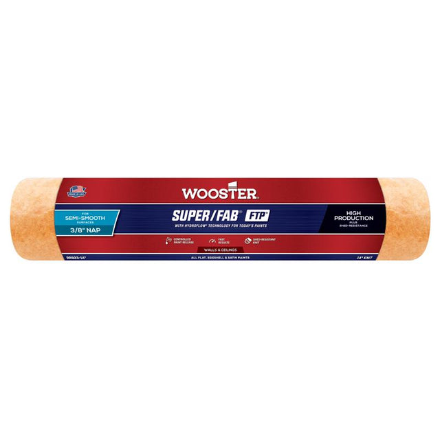 Wooster Super/Fab FTP Synthetic Blend 14 in. W X 3/8 in. Regular Paint Roller Cover 1 pk