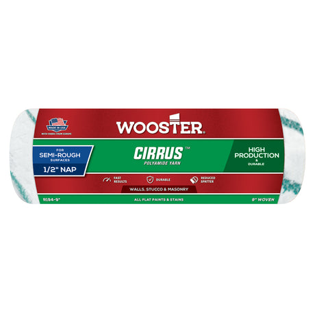 Wooster Cirrus Yarn 9 in. W X 1/2 in. Regular Paint Roller Cover 1 pk