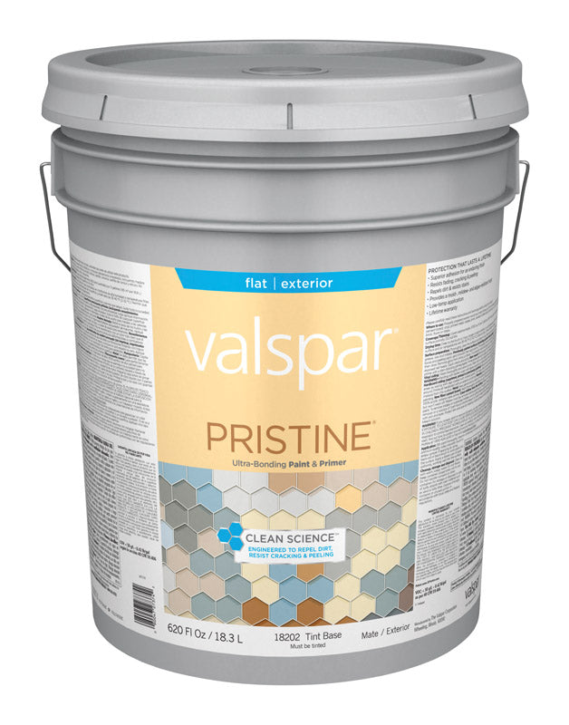 Valspar Pristine Flat Tintable Medium Base Paint and Primer Exterior 5 gal