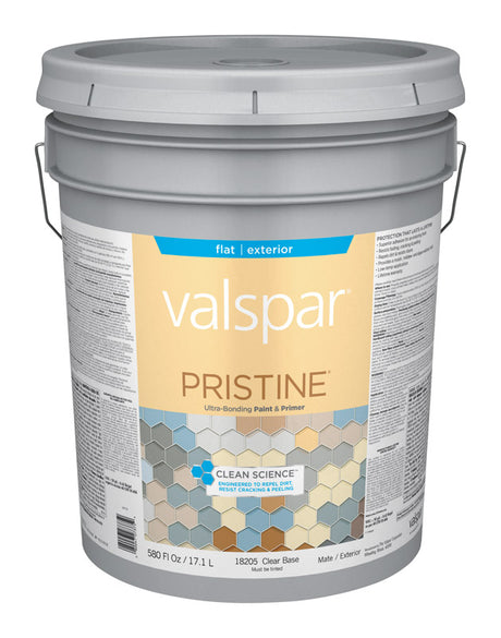 Valspar Pristine Flat Tintable Clear Base Paint and Primer Exterior 5 gal