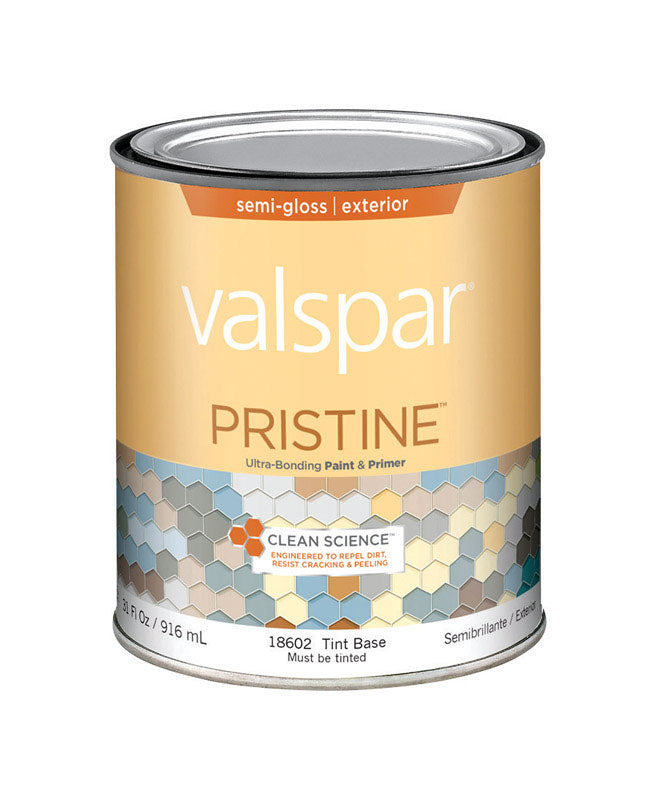 Valspar Pristine Semi-Gloss Tintable Medium Base Paint and Primer Exterior 1 qt