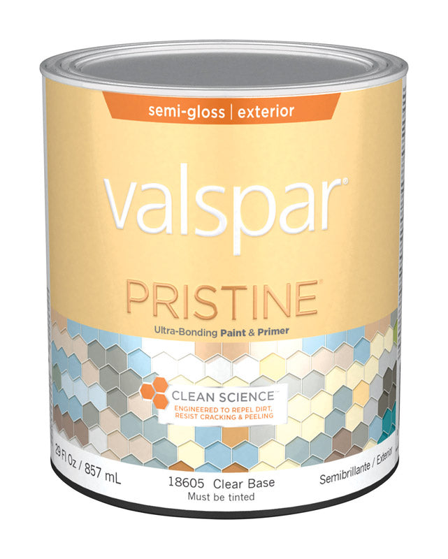 Valspar Pristine Semi-Gloss Tintable Clear Base Paint and Primer Exterior 1 qt