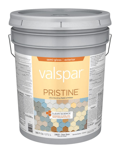 Valspar Pristine Semi-Gloss Tintable Clear Base Paint and Primer Exterior 5 gal