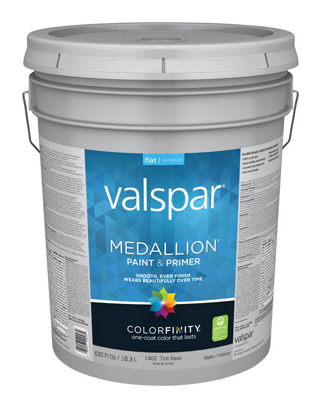 Valspar Medallion Flat Tintable Tint Base Paint Interior 5 gal