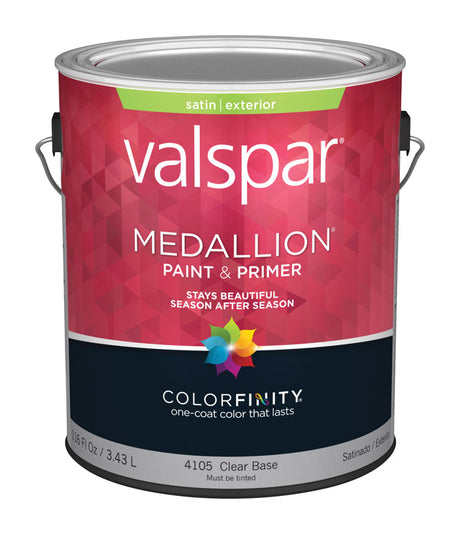 Valspar Medallion Satin Clear Base Paint and Primer Exterior 1 gal