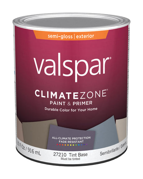 Valspar Climate Zone Semi-Gloss Tint Base Paint and Primer Exterior 1 qt