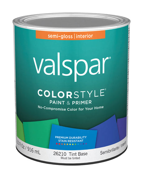 Valspar Color Style Semi-Gloss Tintable Tint Base Paint and Primer Interior 1 qt