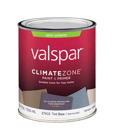 Valspar Climate Zone Satin Tint Base Paint and Primer Exterior 1 qt