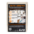 Trimaco Stay Put 4 ft. W X 12 ft. L Canvas Drop Cloth 1 pk