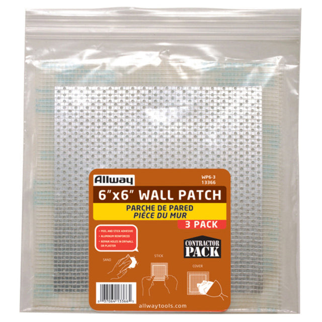 Allway 6 in. L X 6 in. W Fiberglass White Self Adhesive Wall Repair Patch