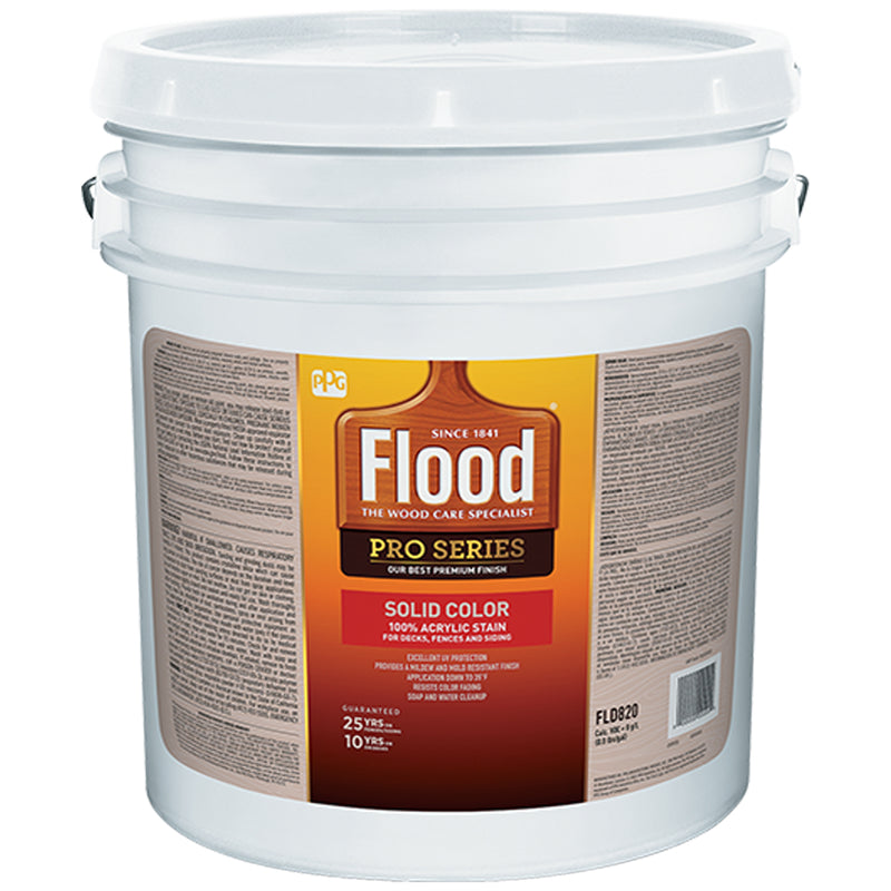 Flood Pro Series Solid Satin Neutral Deep Base Acrylic Wood Stain 5 gal