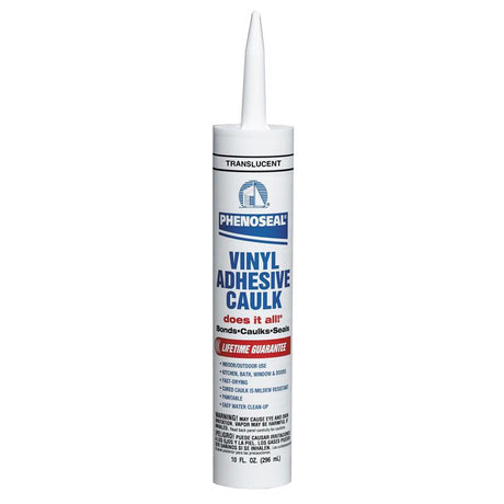 Phenoseal Clear Vinyl Adhesive Caulk 10 oz
