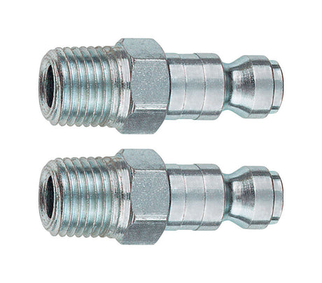 Tru-Flate Steel 1/4 in. T-Style Plug 1/4 in. Male 2 pc