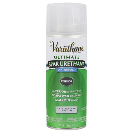 Varathane Ultimate Satin Crystal Clear Water-Based Acrylic Modified Urethane Spar Urethane Spray 11.