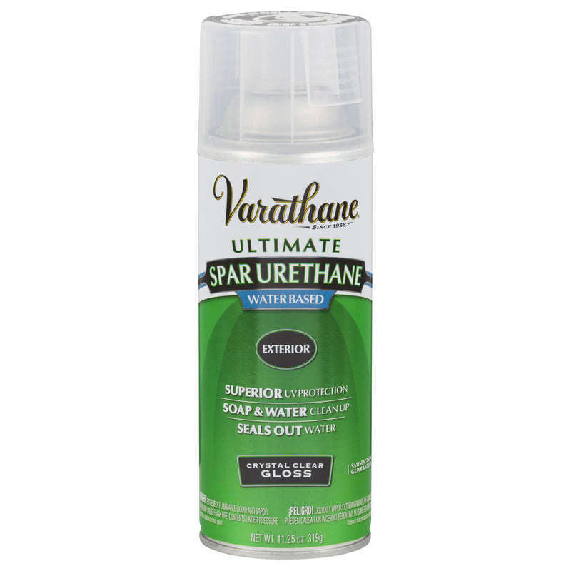 Varathane Ultimate Gloss Crystal Clear Water-Based Acrylic Modified Urethane Spar Urethane Spray 11.