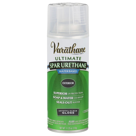 Varathane Ultimate Gloss Crystal Clear Water-Based Acrylic Modified Urethane Spar Urethane Spray 11.