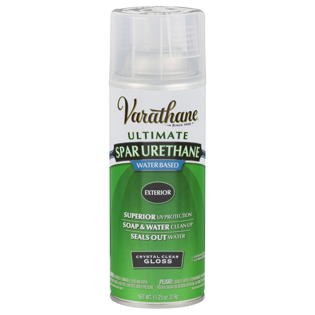 Varathane Ultimate Gloss Crystal Clear Water-Based Acrylic Modified Urethane Spar Urethane Spray 11.