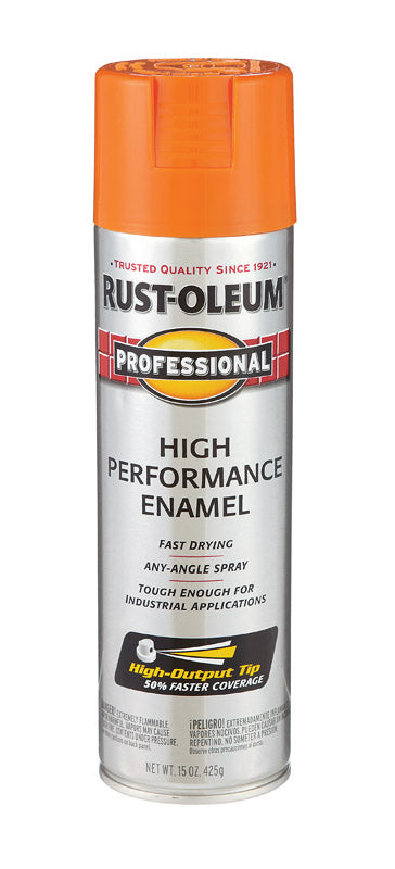 Rust-Oleum Professional Gloss Safety Orange Spray Paint 15 oz