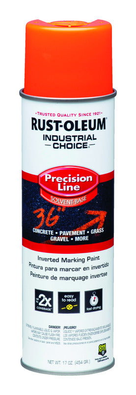Rust-Oleum Industrial Choice Fluorescent Orange Inverted Marking Paint 17 oz