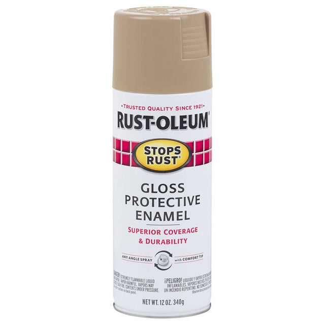 Rust-Oleum Stops Rust Gloss Khaki Protective Enamel Spray Paint 12 oz