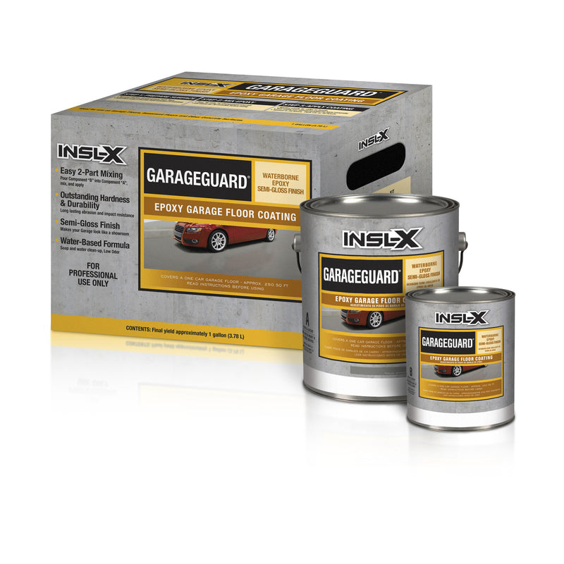 Insl-X GarageGuard Semi-Gloss Gray Water-Based Waterborne Epoxy Floor Coat Kit 1 gal