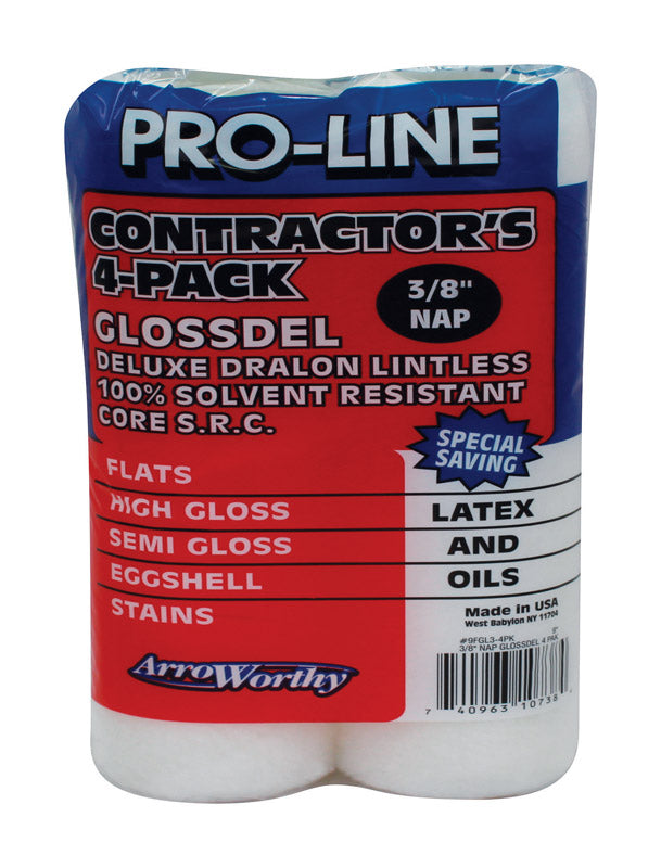 ArroWorthy Pro-Line Dralon 9 in. W X 3/8 in. Paint Roller Cover 4 pk